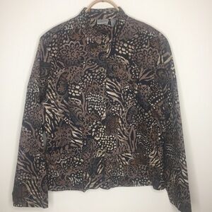 CHICO'S || Blazer/Jacket Brown/Black Size L/12